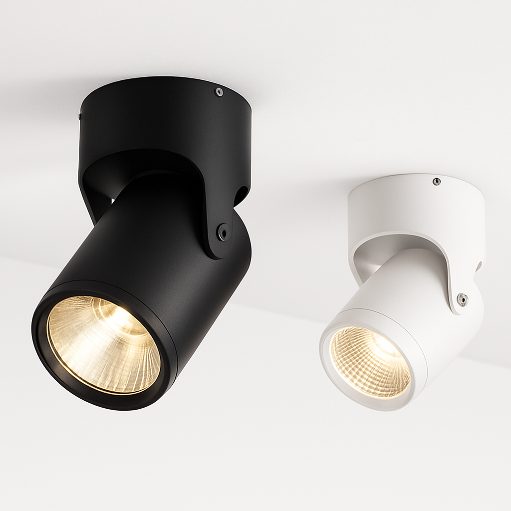 Draaibare LED plafondspot opbouw aluminium dimbaar voor keuken woonkamer slaapkamer kantoor modern design | Sulvida