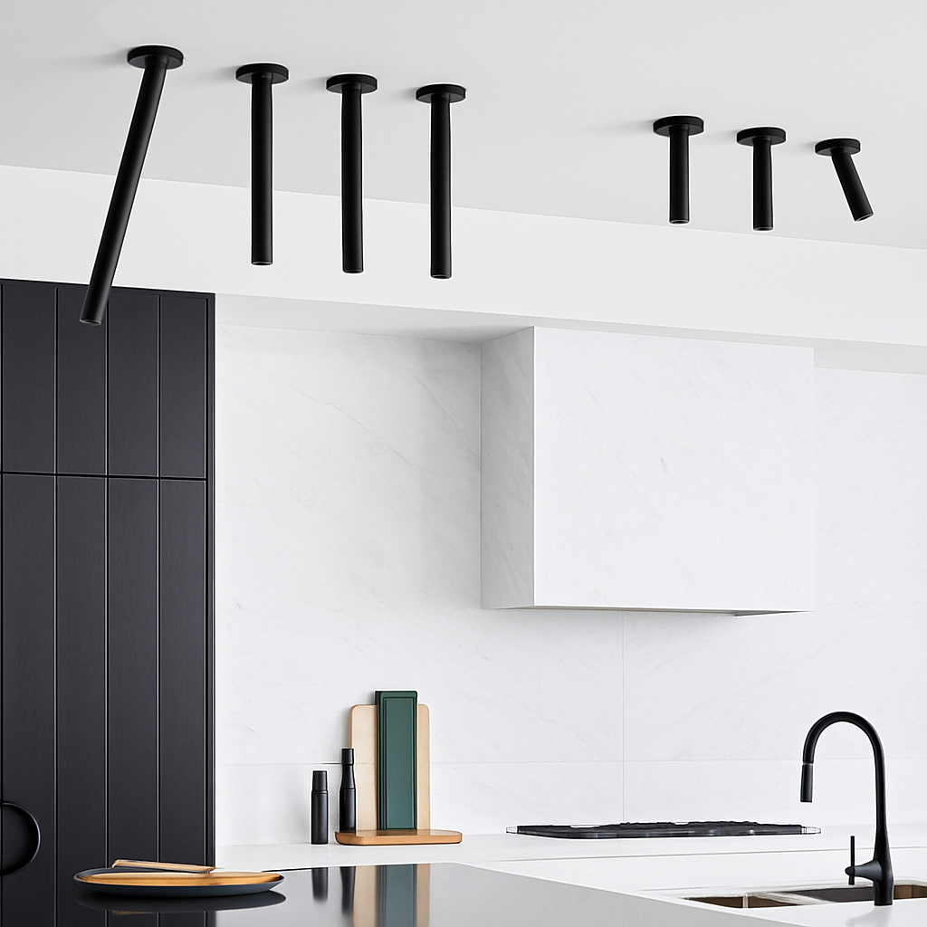 Verstelbare LED-Plafondspot Zwart Wit Modern Design Richtbaar Aluminium 10-20-30cm Dimbaar Woonkamer | Sulvida
