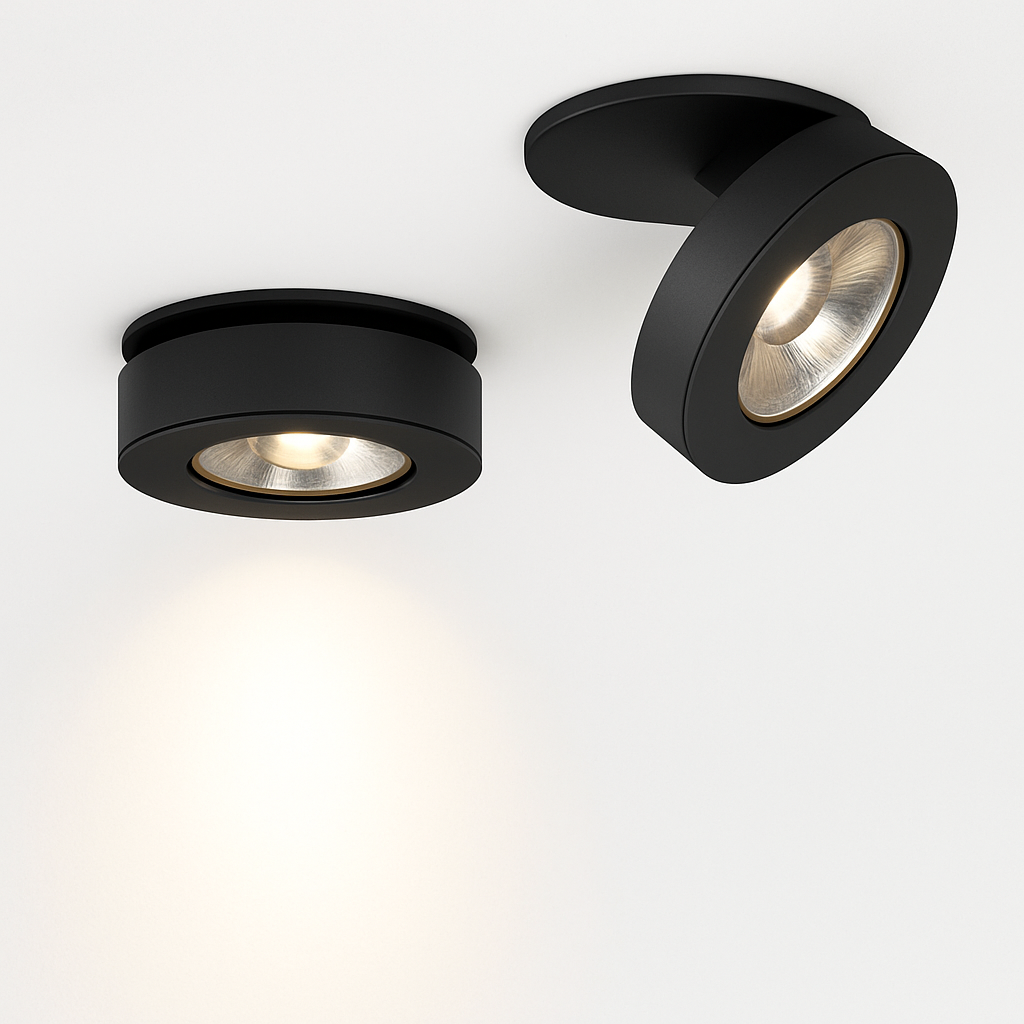 Inbouwspot LED rond orienteerbaar aluminium zwart wit dimbaar warm naturel koel licht 3W-12W plafond | Sulvida