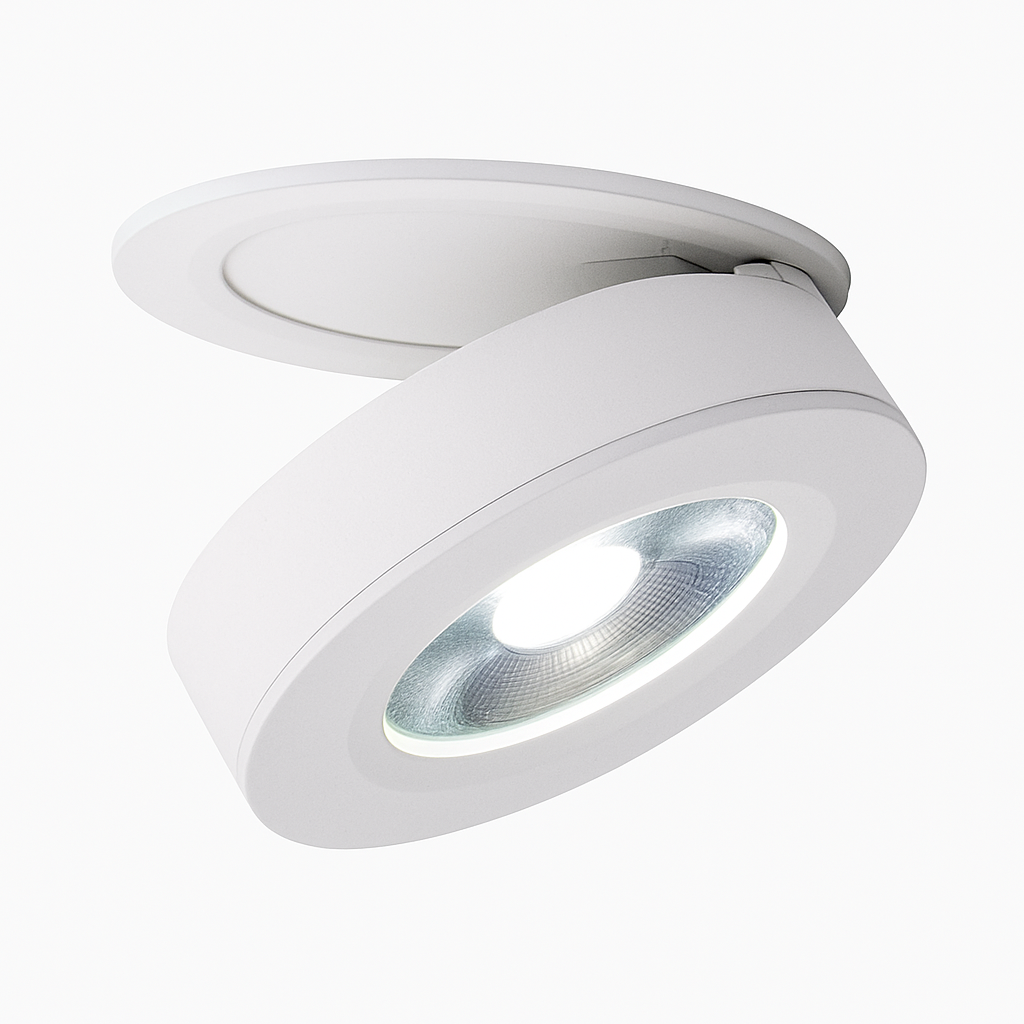 Inbouwspot LED rond orienteerbaar aluminium zwart wit dimbaar warm naturel koel licht 3W-12W plafond | Sulvida
