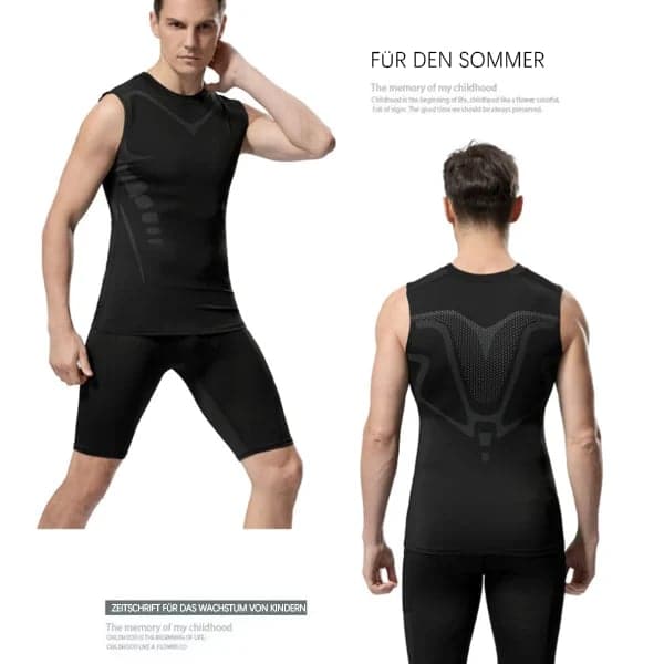 Compressie Vest Mouwloos – Lichaamsvormend Ionic Hemd voor Mannen | Sulvida