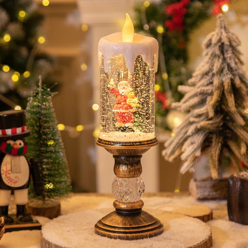 Kerstkaars met Nachtlampje Functie Sfeerlicht Warmwit LED Kaarslicht Kersttafel Decoratie Sfeerverlichting | Sulvida