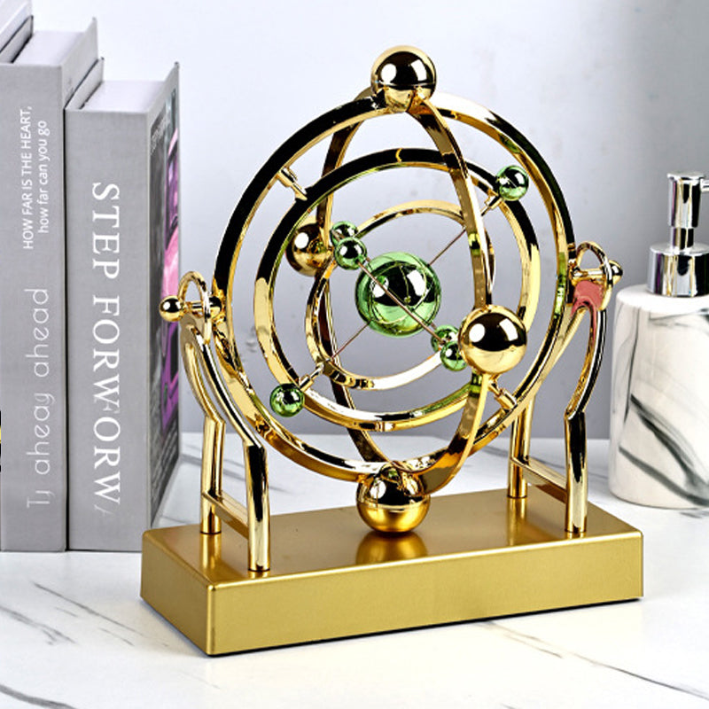 Kinetische Bureausculptuur Metaal Goud Bewegend Decoratie-object voor Kantoor Woonkamer Design Bureau | Sulvida