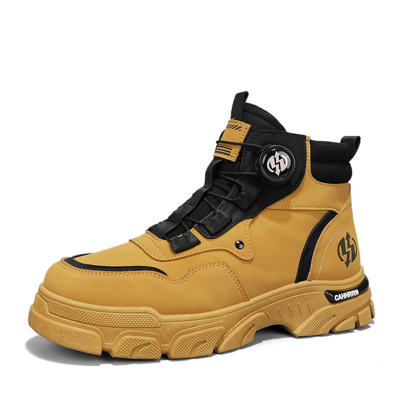Chaussures de sécurité avec fermeture rotative rapide, confortables, respirantes et déperlantes, noir, vert et jaune - Sulvida
