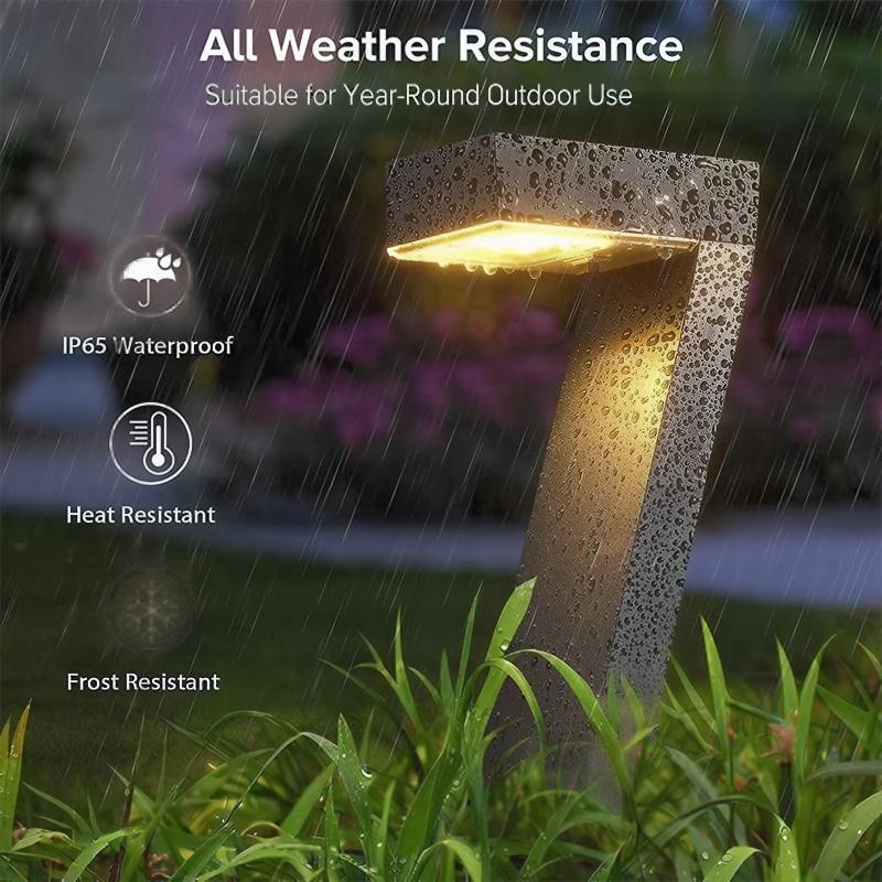 Lampes solaires de jardin, lot de 4, LED 3500K blanc chaud, IP65, étanches, éclairage extérieur décoratif pour jardin et terrasse | Sulvida