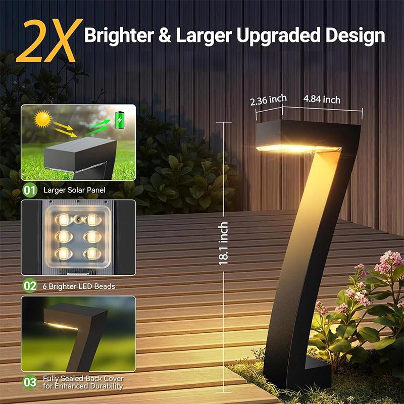 Lampes solaires de jardin, lot de 4, LED 3500K blanc chaud, IP65, étanches, éclairage extérieur décoratif pour jardin et terrasse | Sulvida