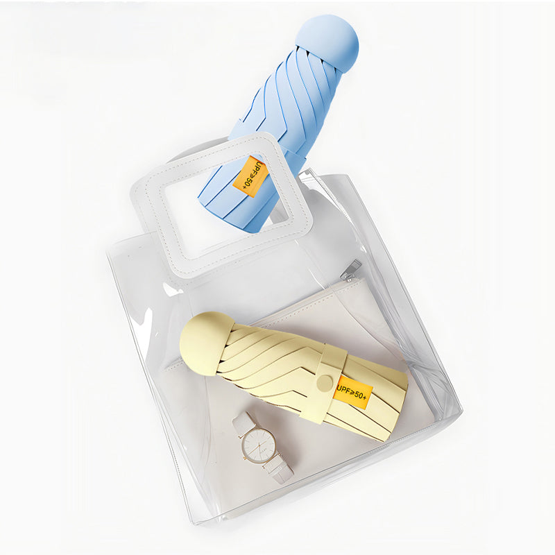 Zakparaplu Compact Capsule met UV-Bescherming UPF50+ Windbestendig Opvouwbaar Regenparaplu voor Onderweg | Sulvida