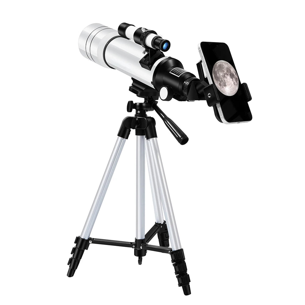 Télescope pour enfants, ouverture de 70mm, focale de 400mm, lentille de Barlow 5× et trépied réglable, télescope d’observation des étoiles | Sulvida