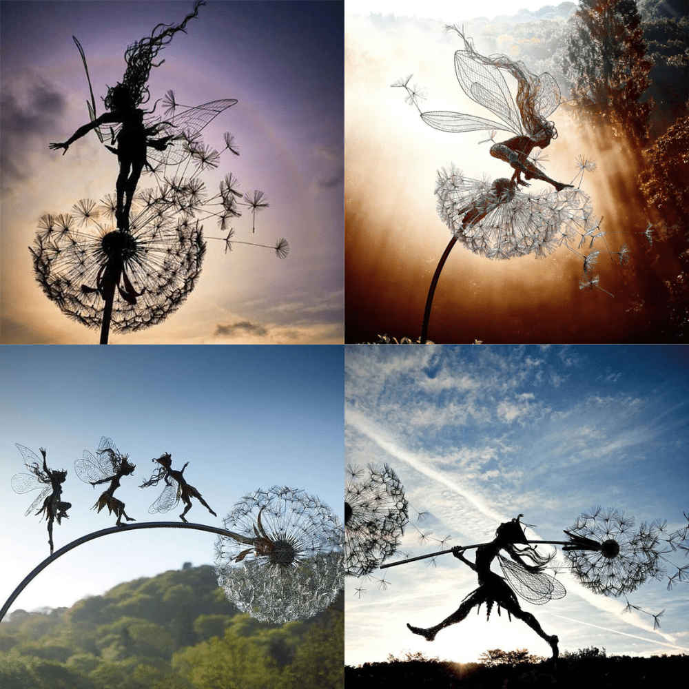 Handgemaakte Metalen Tuinfee Sculptuur 70cm Sprookjesbeeld Tuindecoratie Buitendecoratie Fantasie Ornament | Sulvida