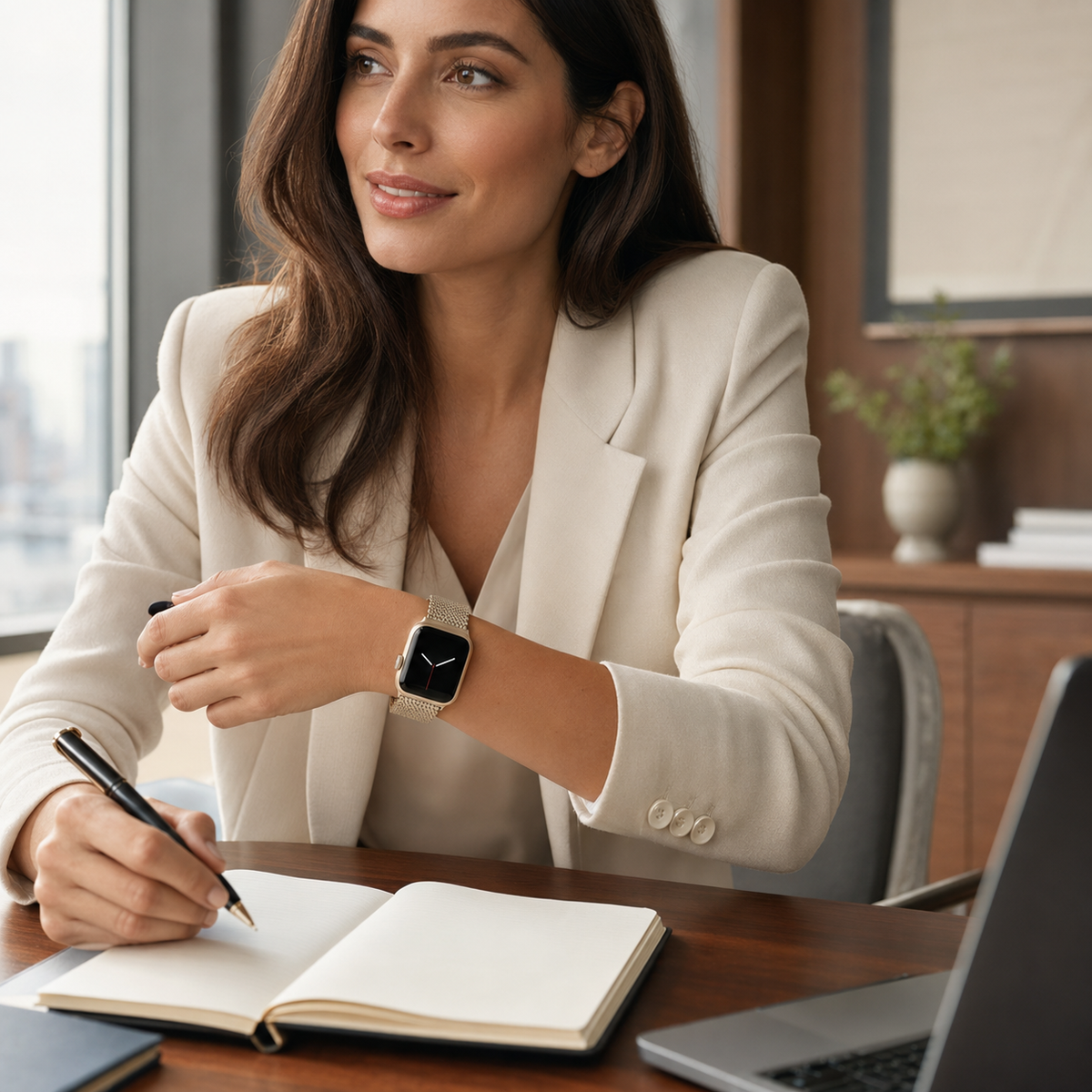 Bracelet à maillons en métal magnétique pour Apple Watch – Ajustement sans cran Series 12 46mm Ultra 4 49mm montre connectée | Sulvida