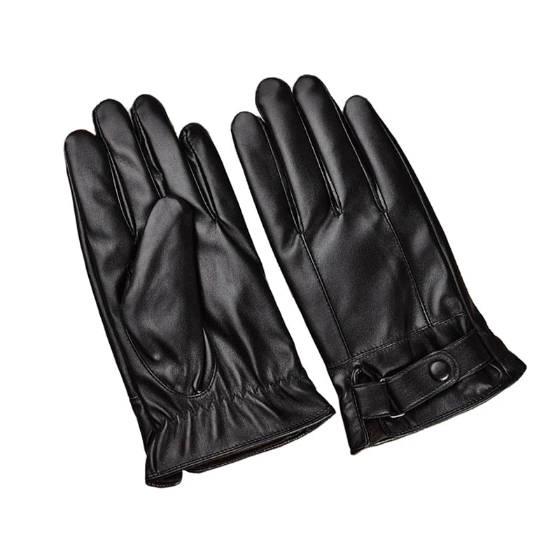 Leren Touchscreen Handschoenen Heren Winterhandschoenen Winddicht Warm Zwart Elegant Winteraccessoire | Sulvida