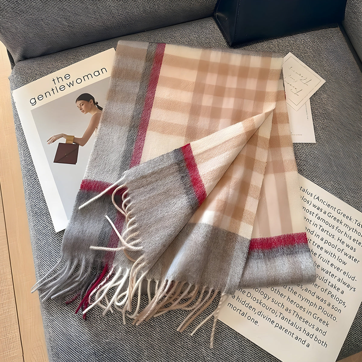 Geruit Kasjmier Dames Wintersjaal met Klassiek Brits Patroon Victoria Warme Halsdoek Herfst Winter Accessoire | Sulvida