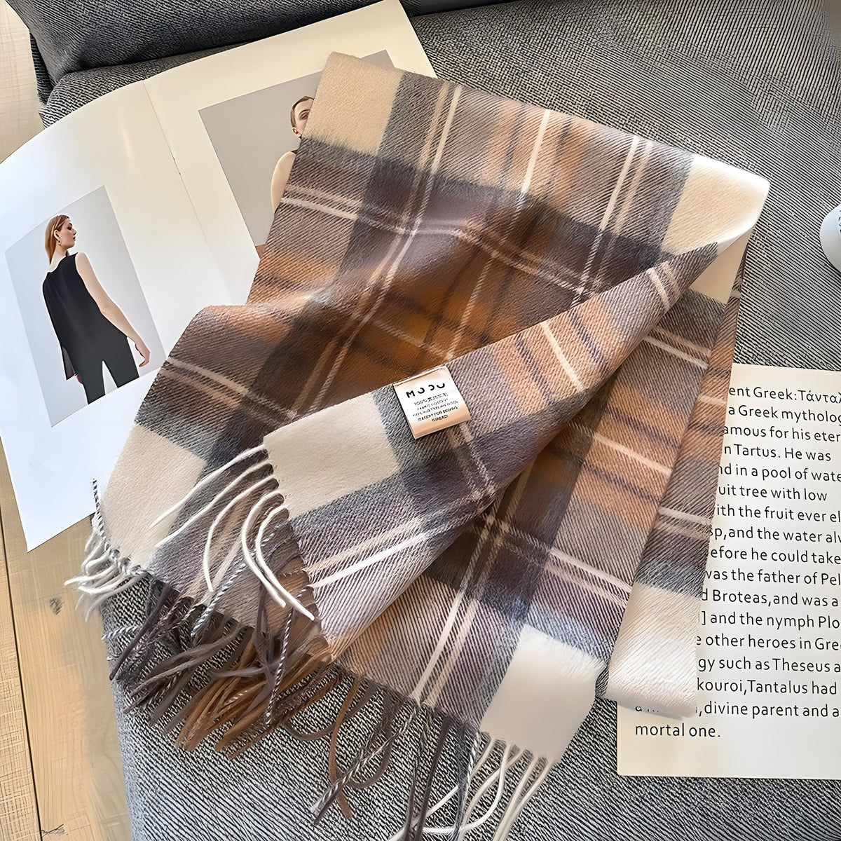 Geruit Kasjmier Dames Wintersjaal met Klassiek Brits Patroon Victoria Warme Halsdoek Herfst Winter Accessoire | Sulvida