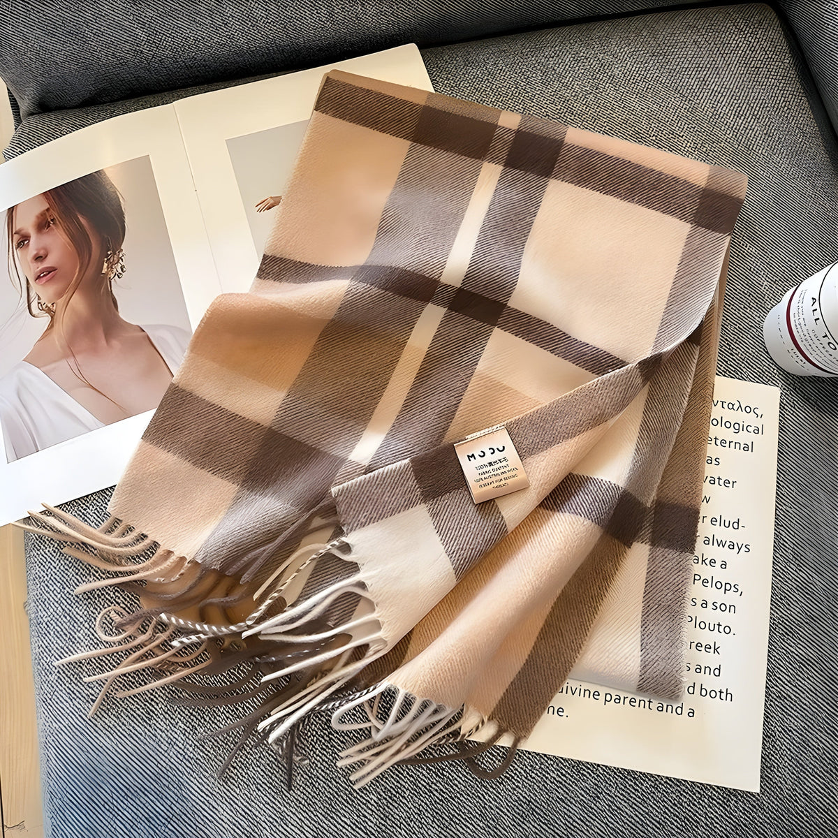 Geruit Kasjmier Dames Wintersjaal met Klassiek Brits Patroon Victoria Warme Halsdoek Herfst Winter Accessoire | Sulvida