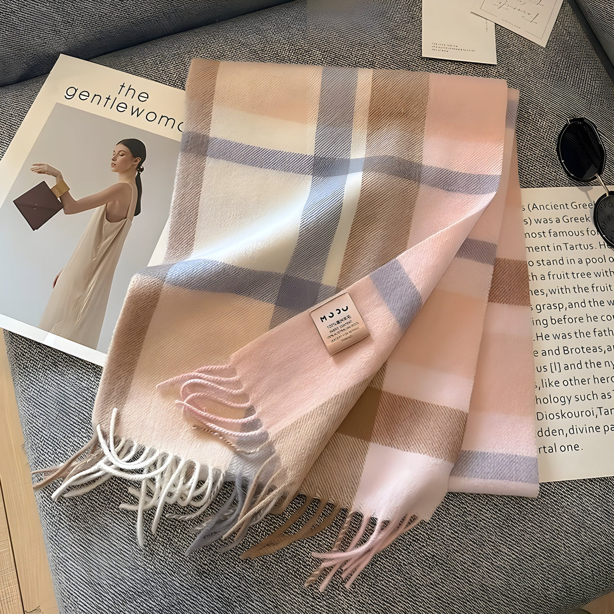 Geruit Kasjmier Dames Wintersjaal met Klassiek Brits Patroon Victoria Warme Halsdoek Herfst Winter Accessoire | Sulvida
