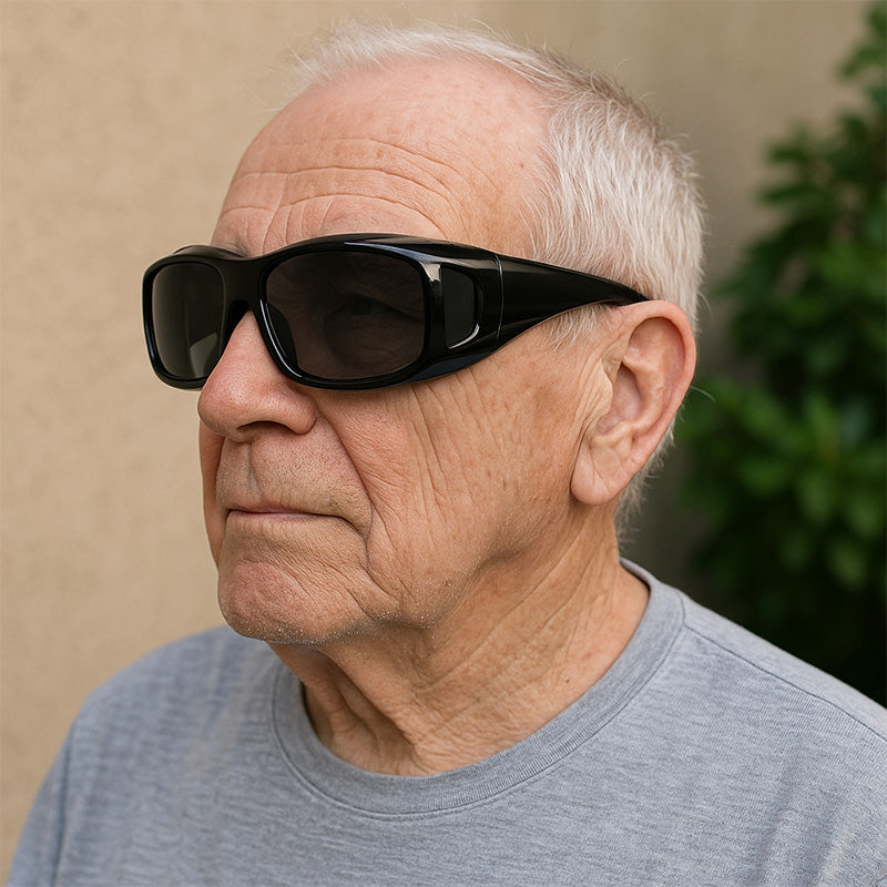 Overzetzonnebril met gepolariseerde glazen voor brillendragers autorijden fietsen optimale zonbescherming | Sulvida