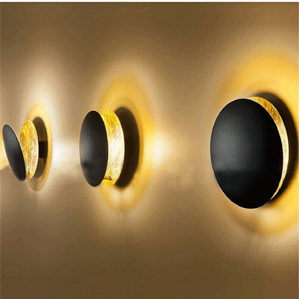 Wandlamp halve maan LED warm wit goud zwart minimalistisch design sfeerverlichting woonkamer slaapkamer modern | Sulvida
