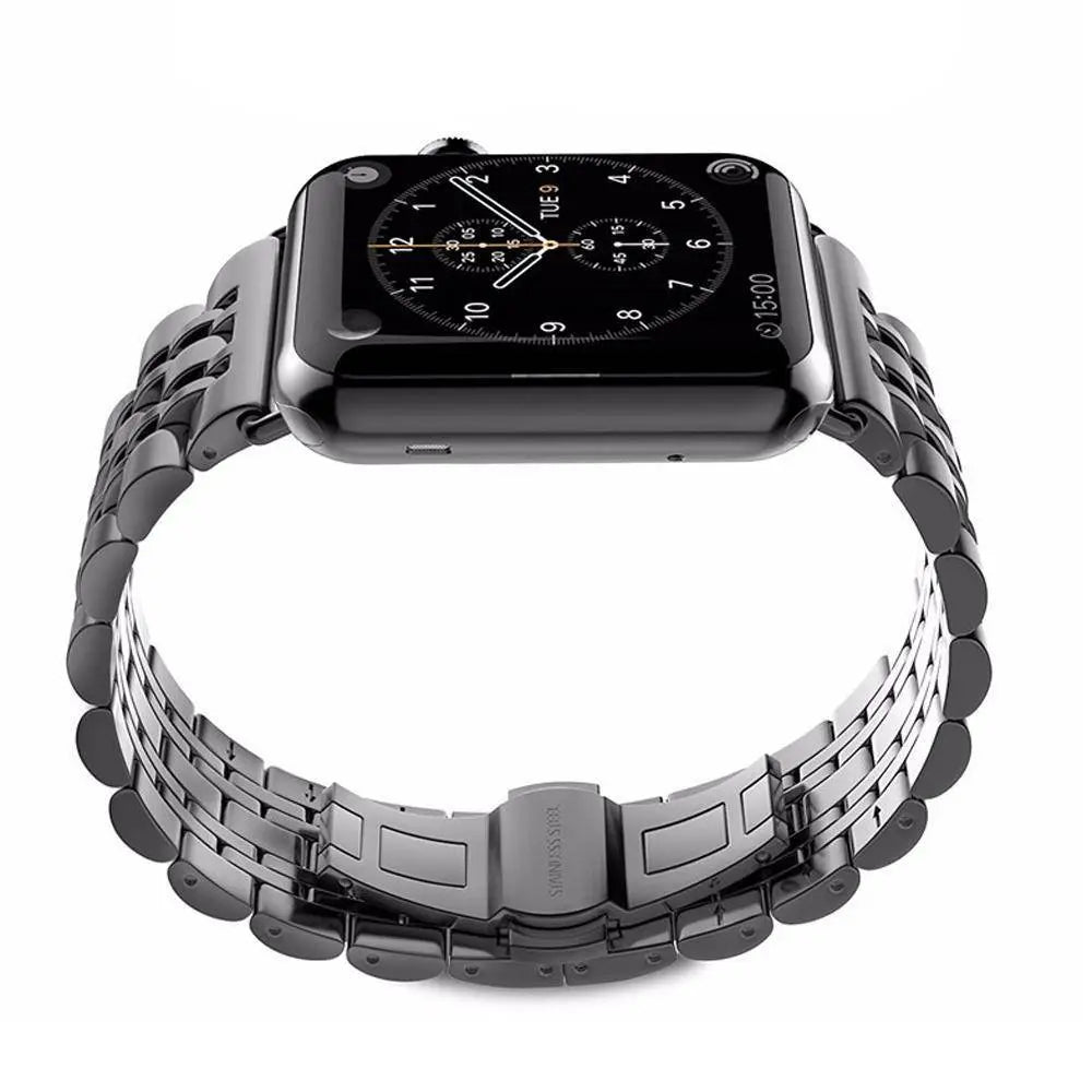 Bracelet en métal pour Apple Watch 42/44/46/49mm Series 1-12 et Ultra, maillons triples en acier | Sulvida