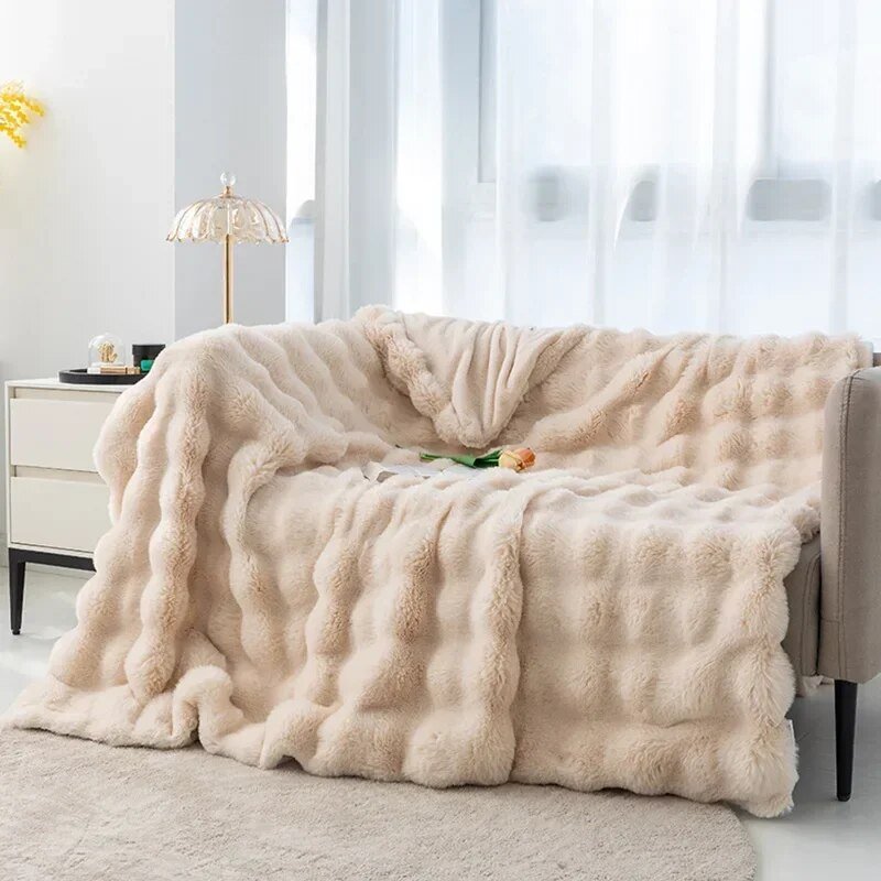 Luxe Pluchen Fleece Deken Superzacht Antraciet Grijs 100x160cm Winter Warme Plaid Bed Bank Slaapkamer | Sulvida