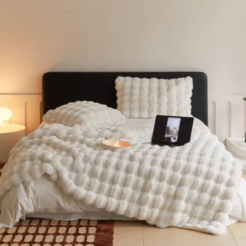 Luxe Pluchen Fleece Deken Superzacht Antraciet Grijs 100x160cm Winter Warme Plaid Bed Bank Slaapkamer | Sulvida