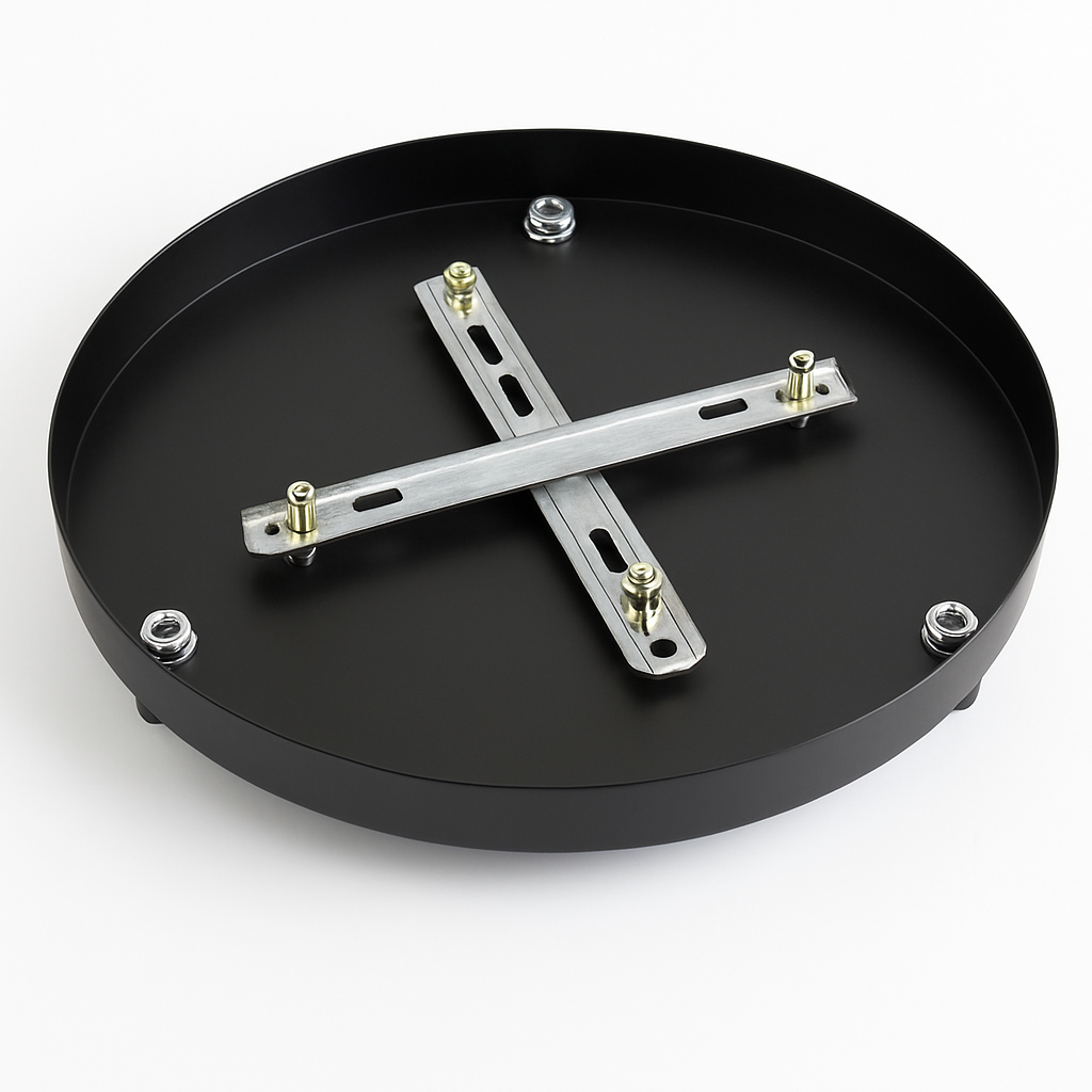 Ronde Plafondplaat voor Hanglamp tot 5 Lichtpunten Zwart of Wit Metalen Lamphoes Plafondbalk Plafondkap | Sulvida