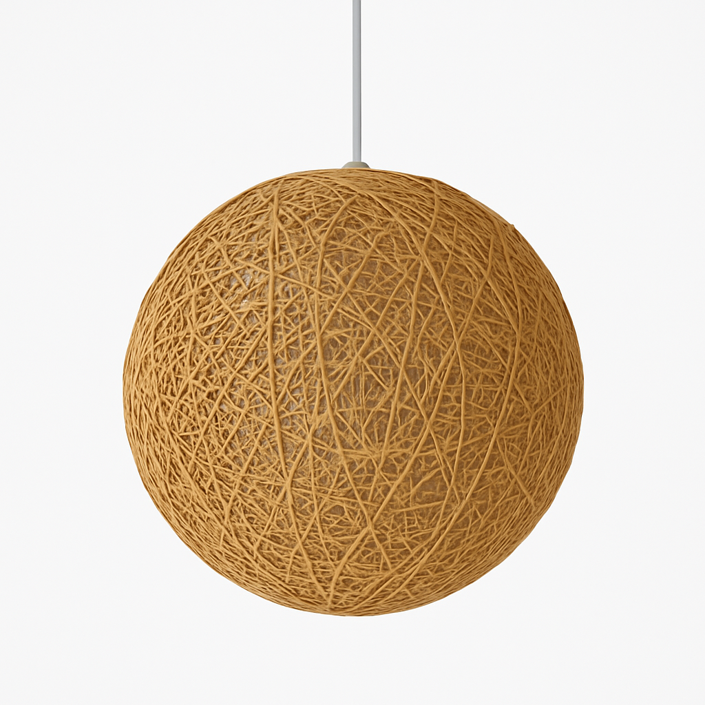Rieten Hanglamp Bol Papier Gevlochten Design Diverse Kleuren Verstelbaar 100cm Snoer Sfeerverlichting | Sulvida