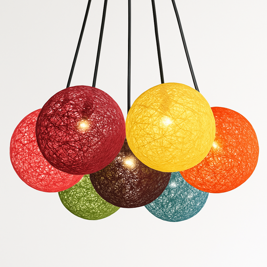 Rieten Hanglamp Bol Papier Gevlochten Design Diverse Kleuren Verstelbaar 100cm Snoer Sfeerverlichting | Sulvida