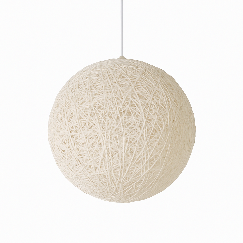 Rieten Hanglamp Bol Papier Gevlochten Design Diverse Kleuren Verstelbaar 100cm Snoer Sfeerverlichting | Sulvida
