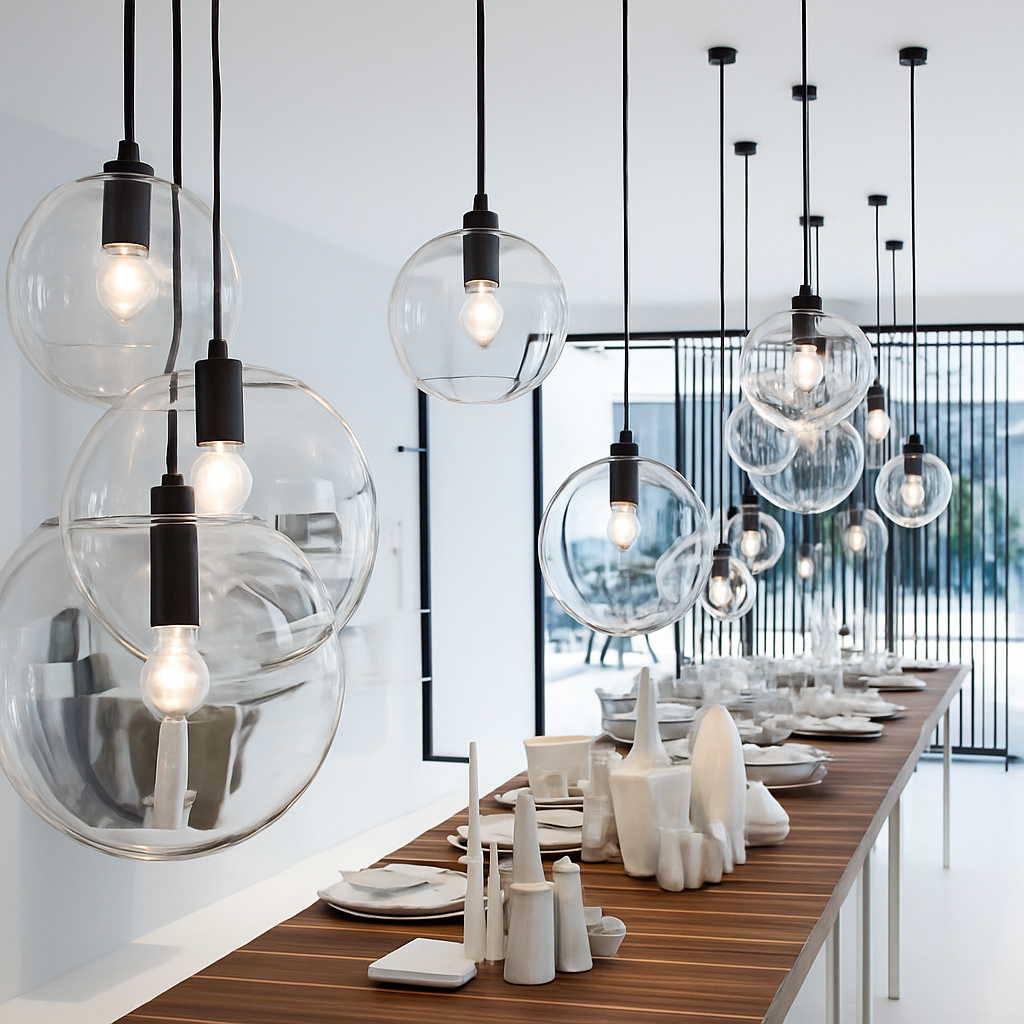 Glazen Hangbol Verlichting Roségoud of Zwart Design LED Wandlamp E27 Dimbaar Plafondlamp Moderne Hanglamp | Sulvida