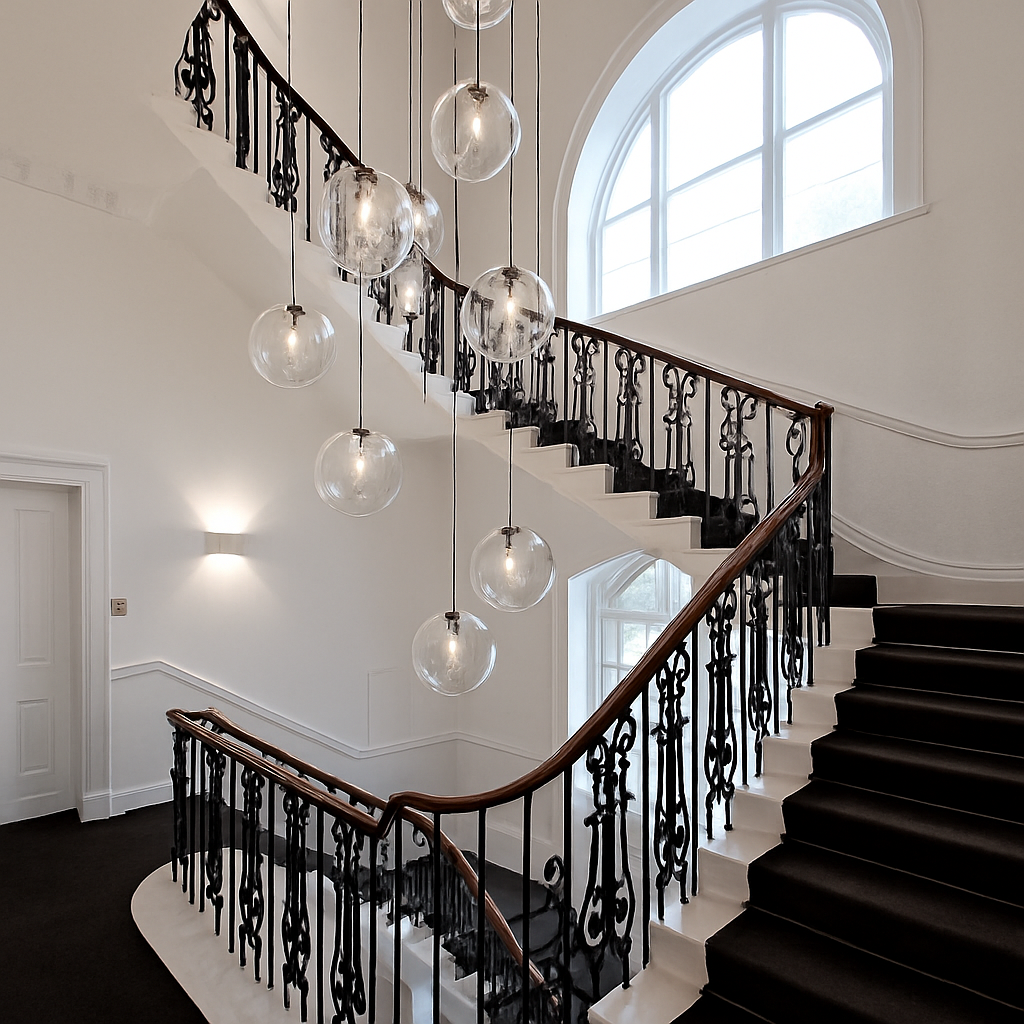 Glazen Hangbol Verlichting Roségoud of Zwart Design LED Wandlamp E27 Dimbaar Plafondlamp Moderne Hanglamp | Sulvida