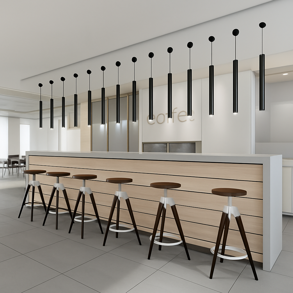 Cilindervormige Hanglamp LED COB 3W Verstelbare Lengte 20 tot 80cm Zwart Modern Designverlichting Eetkamer | Sulvida