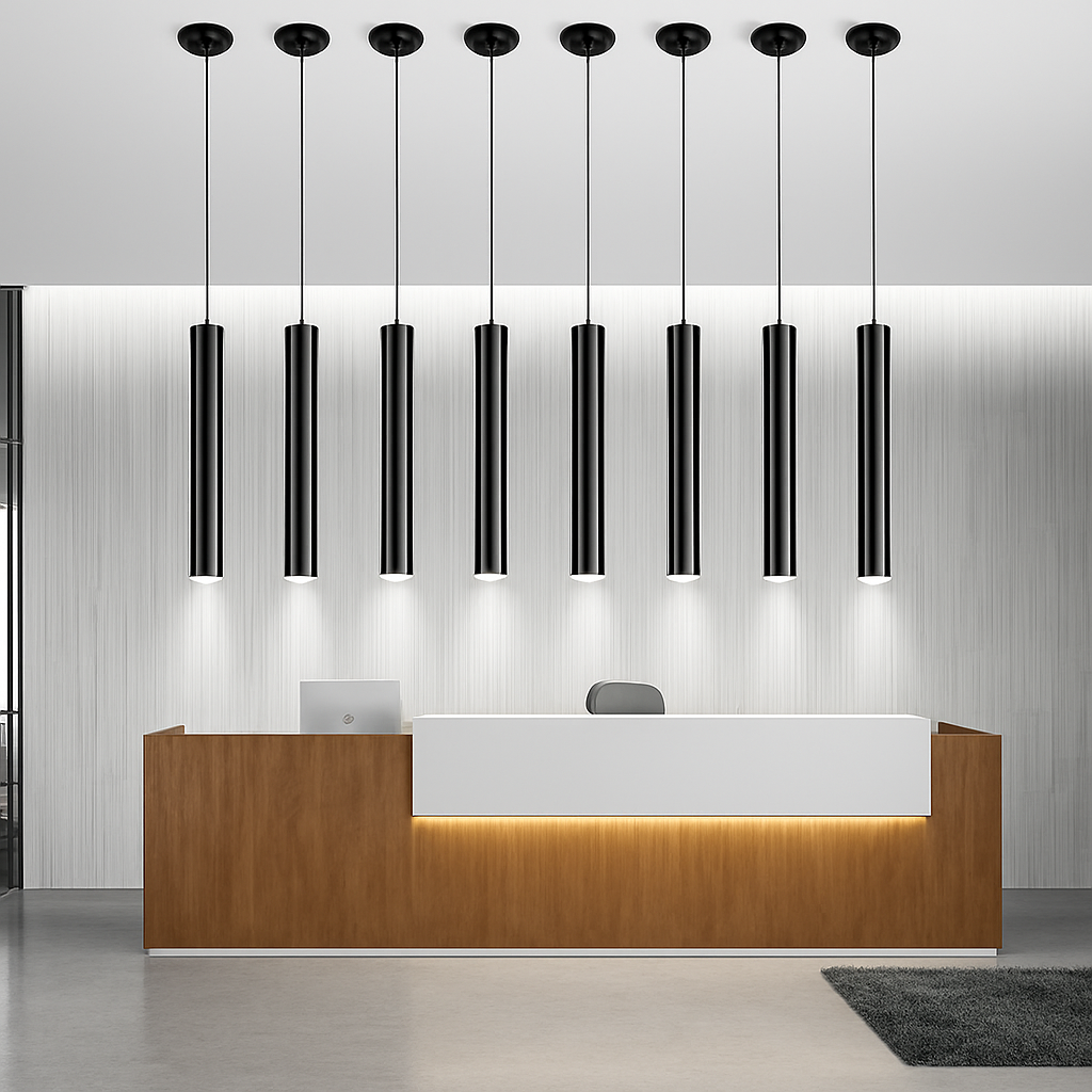 Cilindervormige Hanglamp LED COB 3W Verstelbare Lengte 20 tot 80cm Zwart Modern Designverlichting Eetkamer | Sulvida