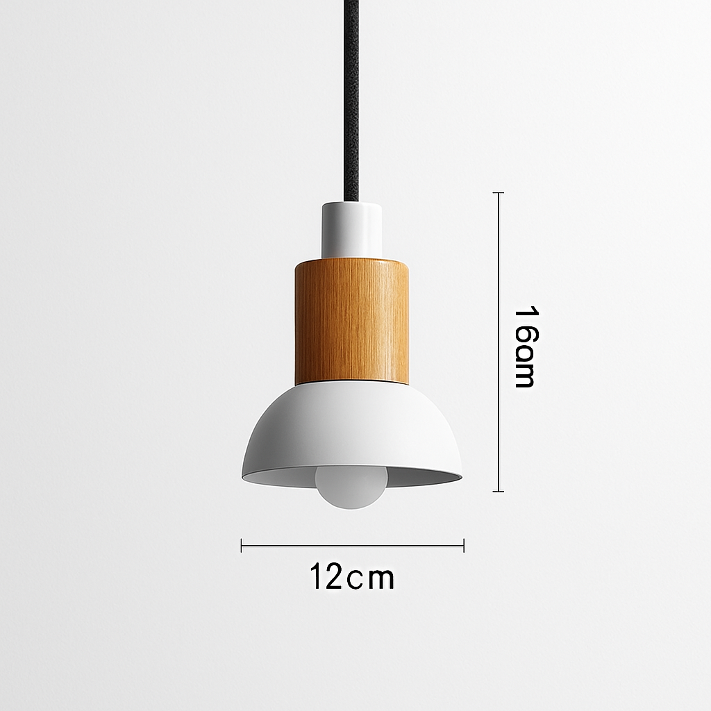 Design Hanglamp Hout & Metaal Geel Groen Wit Roze Geometrisch 12×16 tot 14×20 cm Woonkamer Eetkamer Slaapkamer | Sulvida