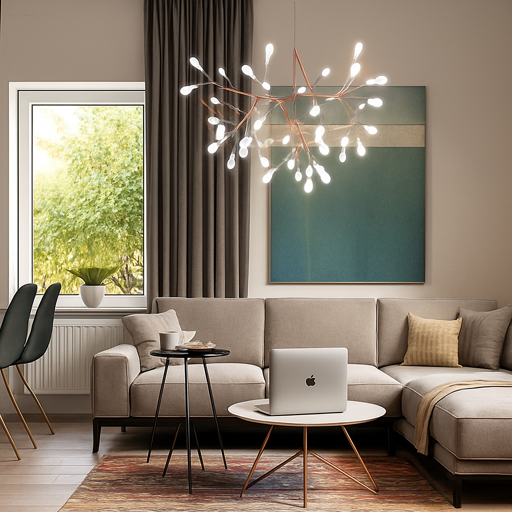 LED Hanglamp Tak Koper Zwart Meerlichts Modern Design Eetkamer Plafondlamp Dimbaar Woonkamer Verlichting | Sulvida
