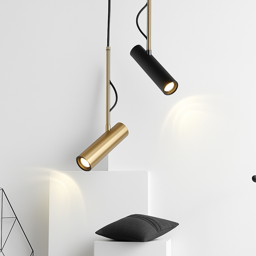 Hanglamp Verstelbaar Spotje Geborsteld Aluminium Goudkleurig Railspot Modern Design Eetkamer Woonkamer | Sulvida