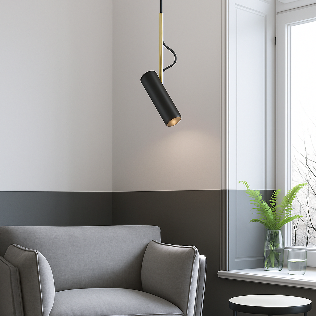 Hanglamp Verstelbaar Spotje Geborsteld Aluminium Goudkleurig Railspot Modern Design Eetkamer Woonkamer | Sulvida