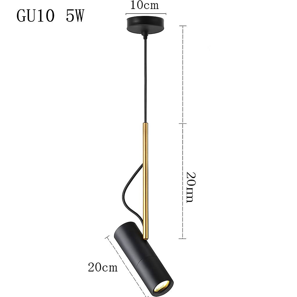 Hanglamp Verstelbaar Spotje Geborsteld Aluminium Goudkleurig Railspot Modern Design Eetkamer Woonkamer | Sulvida
