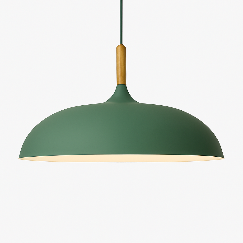 Hanglamp met houten stang en aluminium kap 35-60 cm E27 modern design verlichting eetkamer woonkamer | Sulvida
