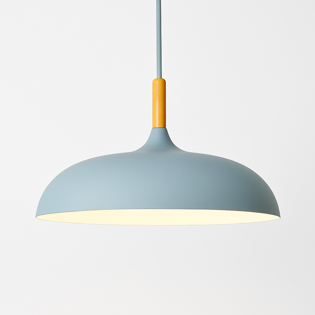 Hanglamp met houten stang en aluminium kap 35-60 cm E27 modern design verlichting eetkamer woonkamer | Sulvida