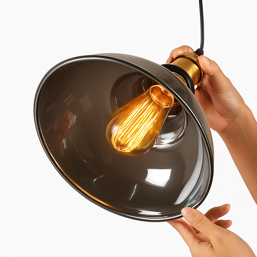 Rookglazen hanglamp vintage ijzer E27 fitting Ø15cm H100cm salon slaapkamer retro stijl plafondverlichting | Sulvida