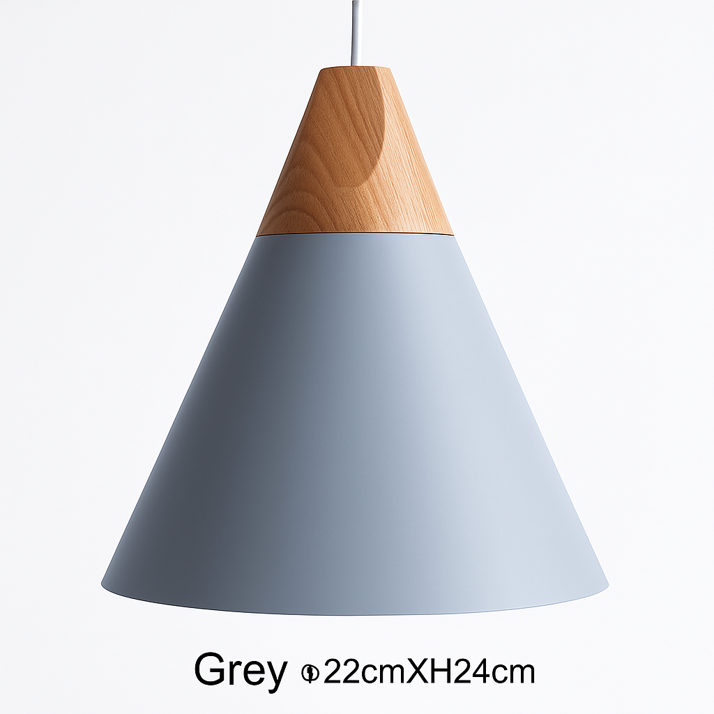 Conische Hanglamp Hout & Aluminium Modern Design E27 Fitting Sfeervolle Verlichting Keuken Eetkamer Woonkamer | Sulvida
