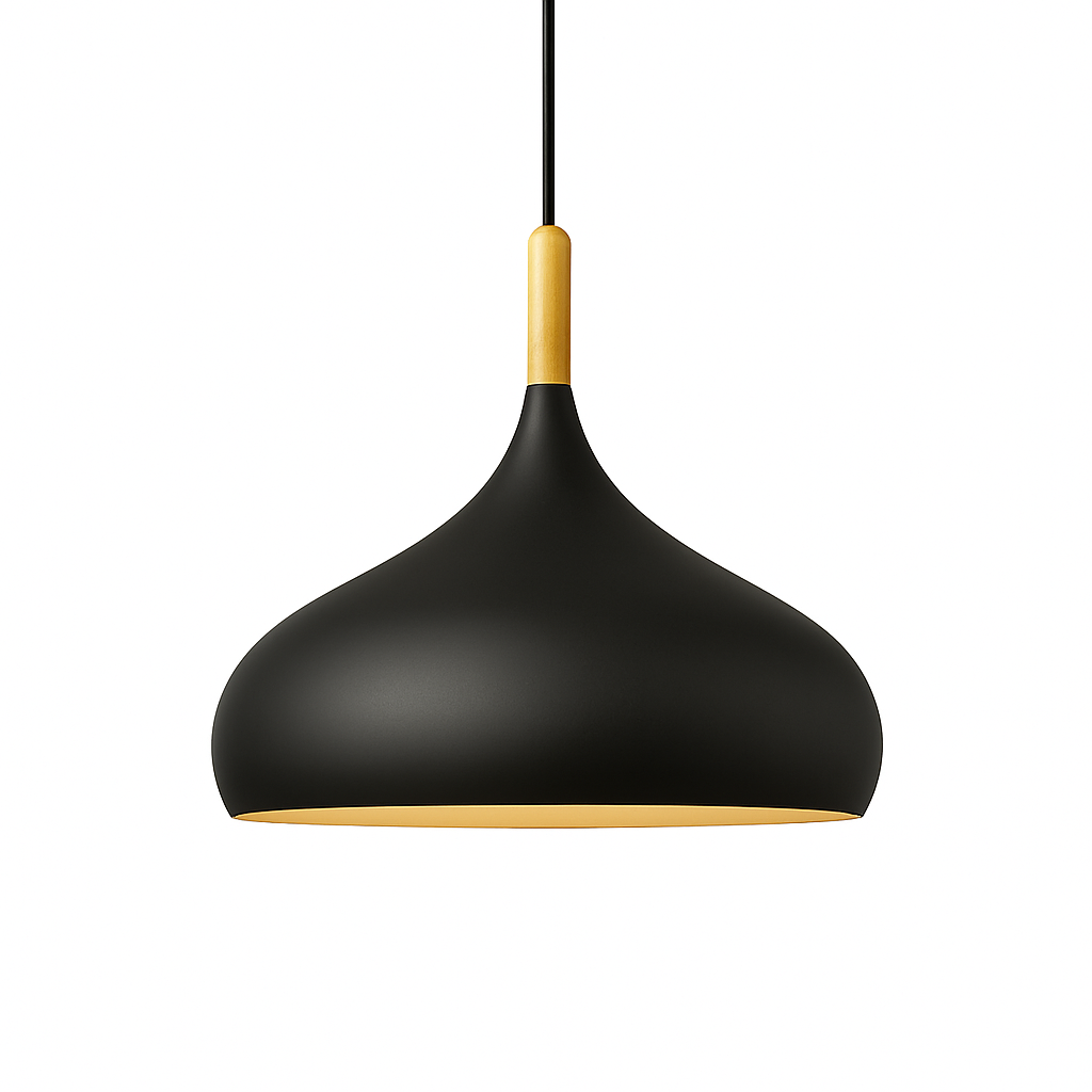 Hanglamp Metaal Kleur met Hout Scandinavisch Design Verstelbaar Snoer Nordic Verlichting Moderne Keuken Eethoek | Sulvida