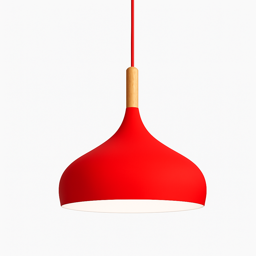 Hanglamp Metaal Kleur met Hout Scandinavisch Design Verstelbaar Snoer Nordic Verlichting Moderne Keuken Eethoek | Sulvida