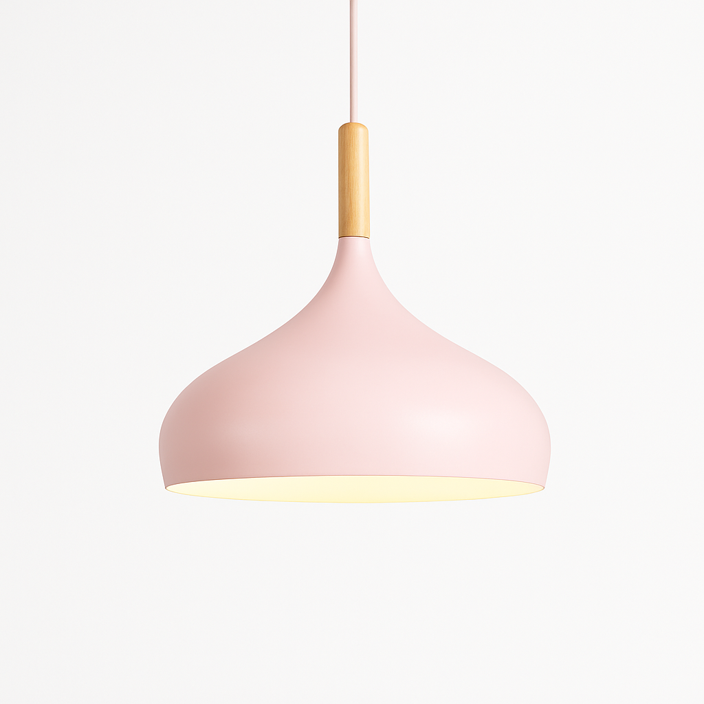 Hanglamp Metaal Kleur met Hout Scandinavisch Design Verstelbaar Snoer Nordic Verlichting Moderne Keuken Eethoek | Sulvida