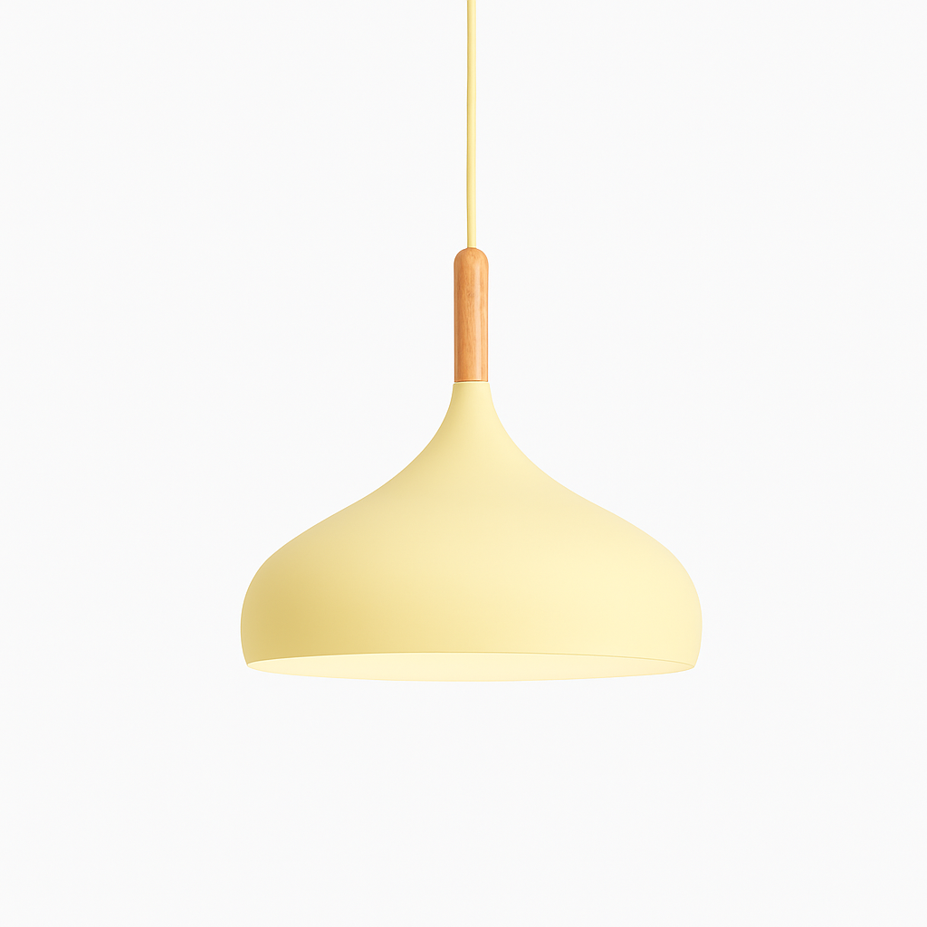Hanglamp Metaal Kleur met Hout Scandinavisch Design Verstelbaar Snoer Nordic Verlichting Moderne Keuken Eethoek | Sulvida