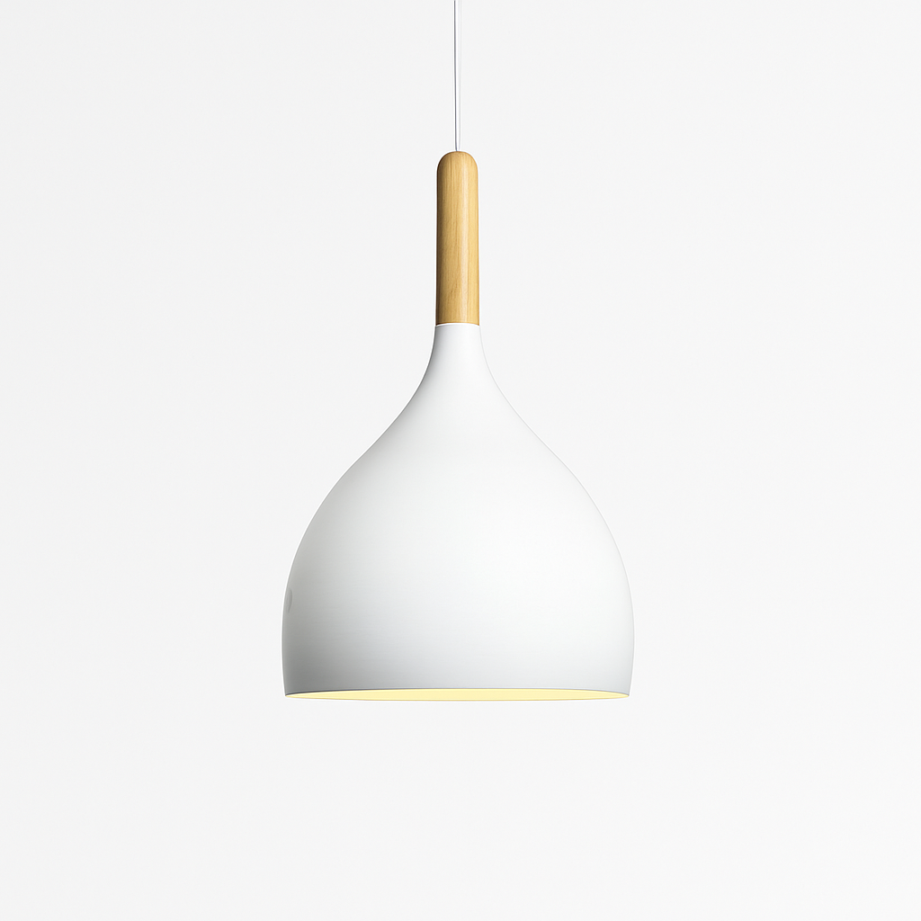 Hanglamp Metaal Kleur met Hout Scandinavisch Design Verstelbaar Snoer Nordic Verlichting Moderne Keuken Eethoek | Sulvida