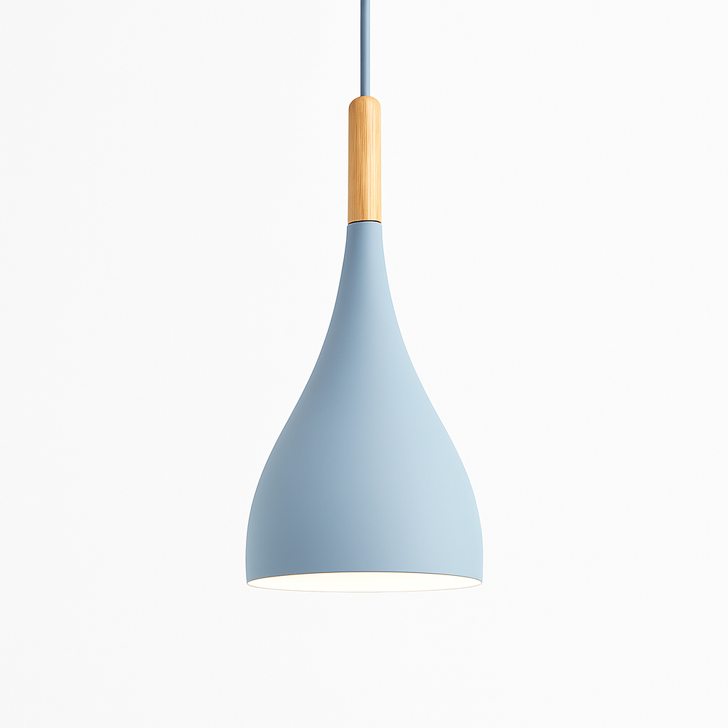 Hanglamp Metaal Kleur met Hout Scandinavisch Design Verstelbaar Snoer Nordic Verlichting Moderne Keuken Eethoek | Sulvida