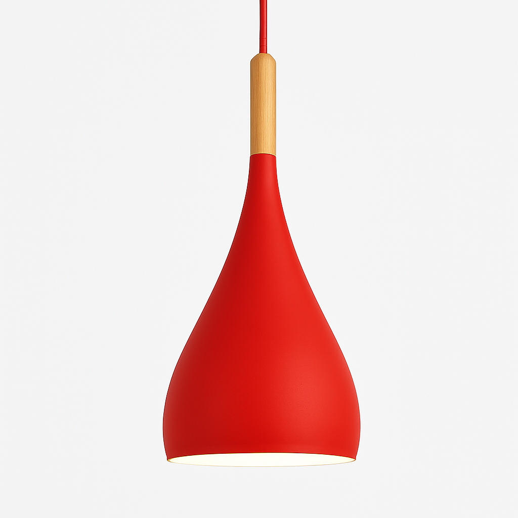 Hanglamp Metaal Kleur met Hout Scandinavisch Design Verstelbaar Snoer Nordic Verlichting Moderne Keuken Eethoek | Sulvida