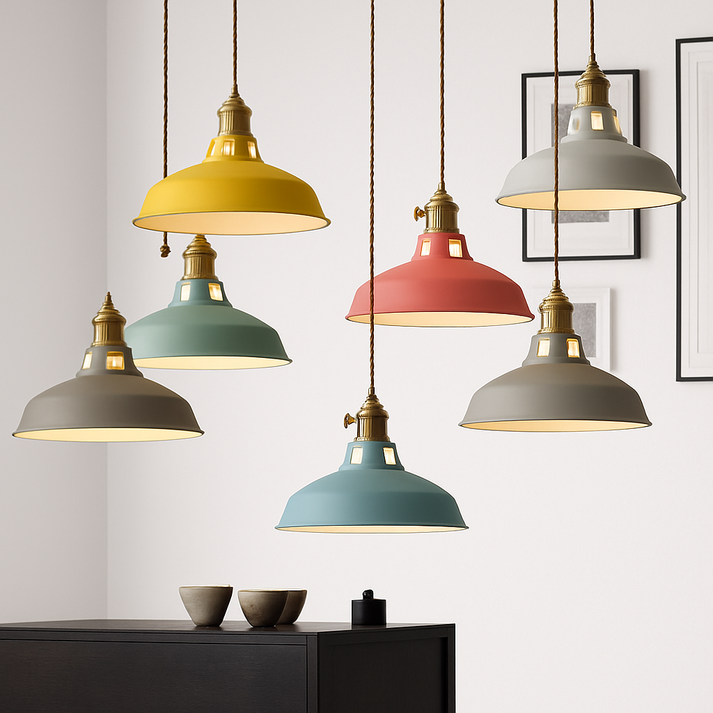 Industriële Hanglamp Metaal Loft Gekleurd E27 Plafondlamp Woonkamer Eetkamer Slaapkamer Moderne Verlichting | Sulvida