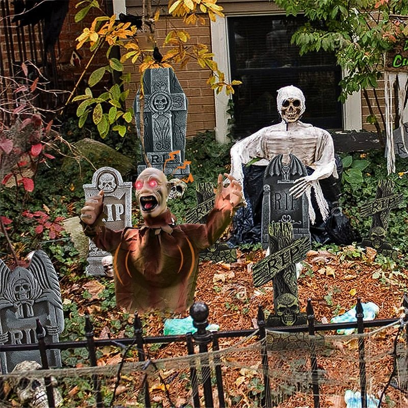 Zwevend Spookskelet met Geluid en Licht Halloween Decoratie Hangend Figuur Tuin Griezel Prop Sfeerdecoratie | Sulvida